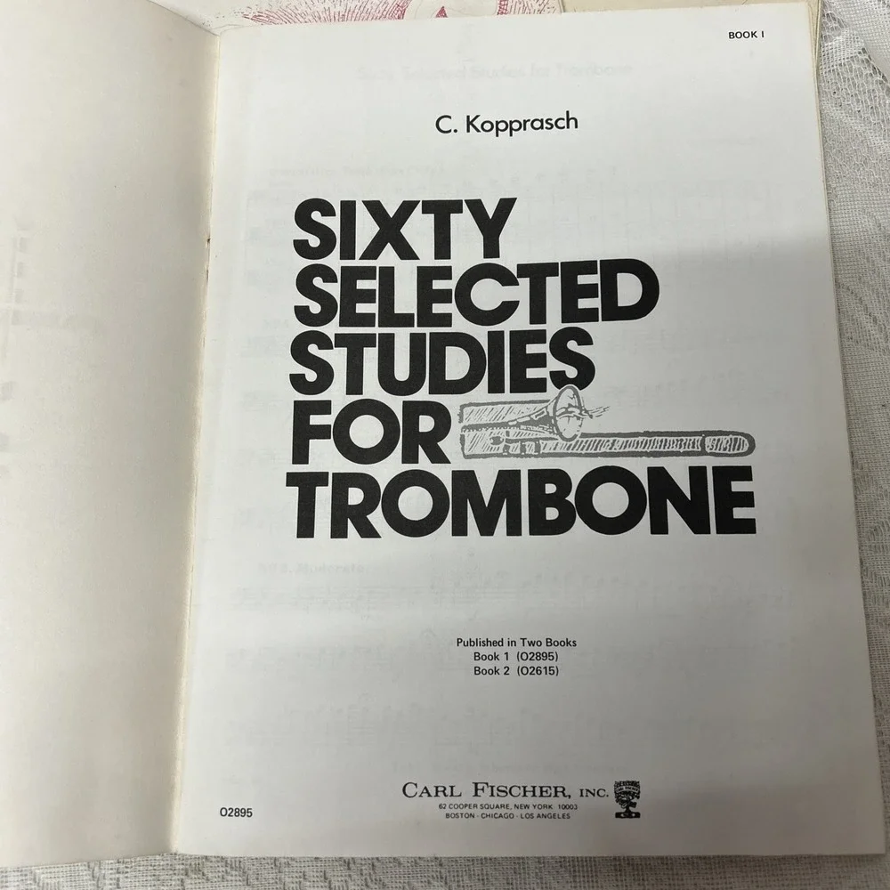 Sixty Selected Studies for Trombone, Carl Fischer, Two First Division Band Books